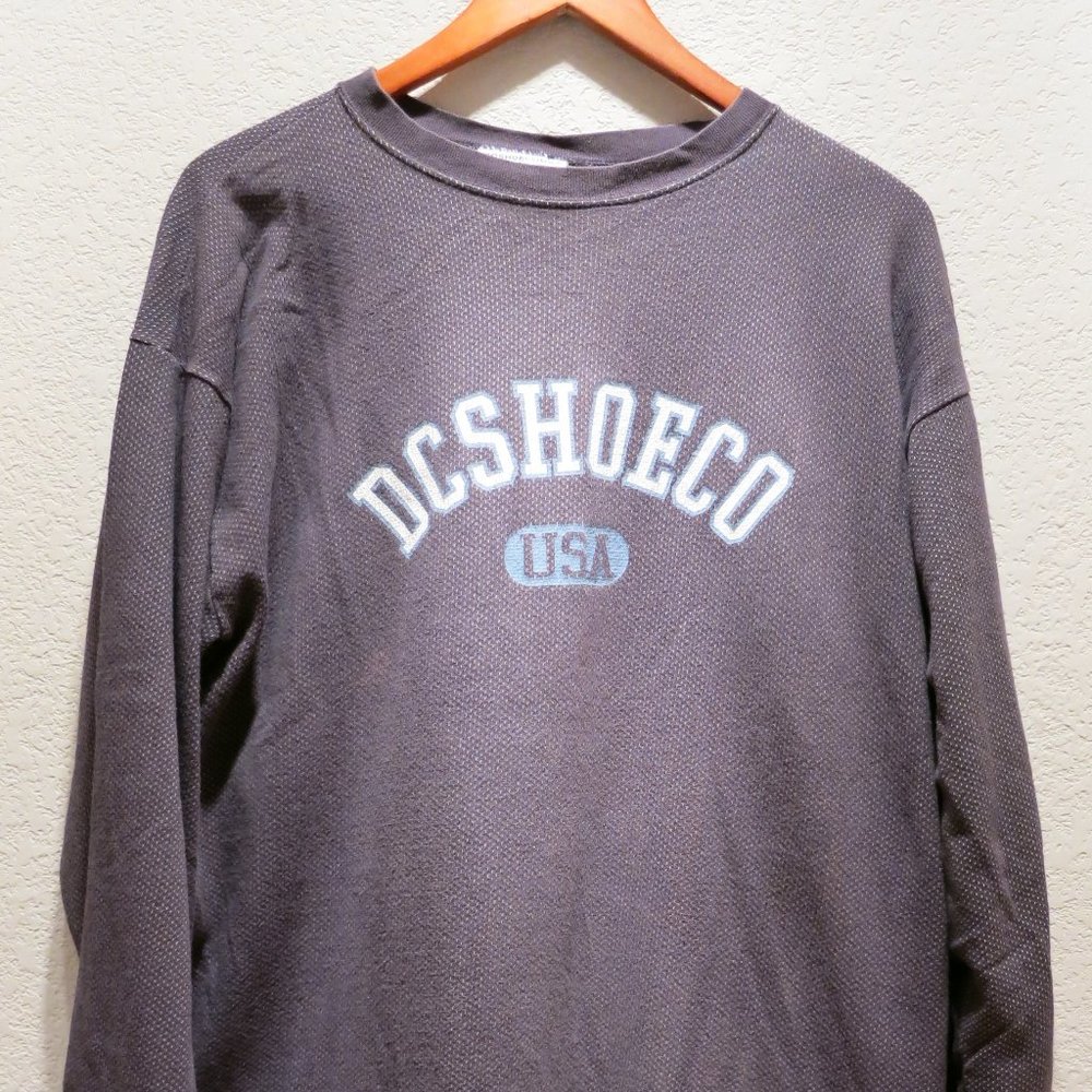 DC Vintage Skate Long Sleeve Shirt, Large, Navy Blue